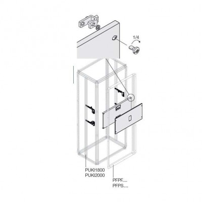 Комплект верт. XT1 3-4P PLUG мотор. W=600мм ABB 1STQ007917A0000