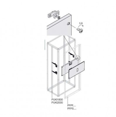 Комплект верт. XT1 3-4P PLUG поворот. рук. W=600мм ABB 1STQ007919A0000