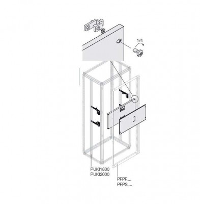 Комплект верт. XT2 3/4P FIX W=400мм ABB 1STQ007921A0000