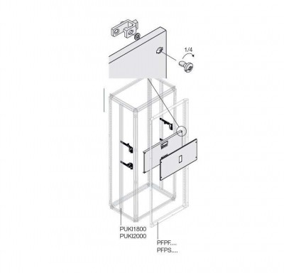 Комплект верт. 3 XT2 3-4P FIX W=600мм ABB 1STQ007923A0000