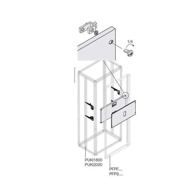 Комплект верт. XT2 3/4P FIX поворот. рук. W=400мм ABB 1STQ007925A0000