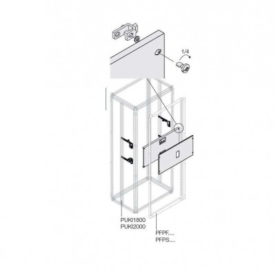 Комплект верт. XT2 3-4P PLUG W=600мм ABB 1STQ007928A0000