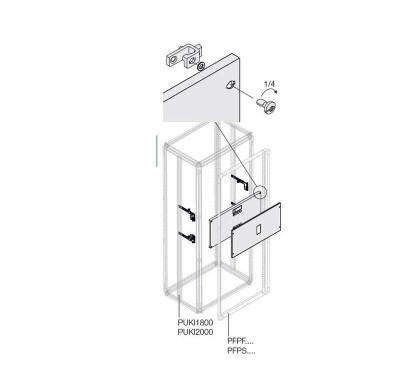 Комплект верт. 3 XT2 3-4P PLUG W=600мм ABB 1STQ007929A0000