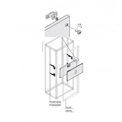 Комплект верт. XT2 3/4P PLUG поворот. рук. W=400мм ABB 1STQ007933A0000