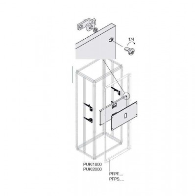 Комплект верт. XT2 3-4P PLUG поворот. рук. W=600мм ABB 1STQ007934A0000