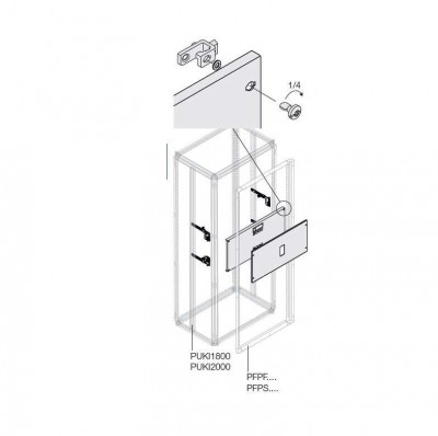 Комплект верт. XT2 3-4P выкат. W=600мм ABB 1STQ007936A0000