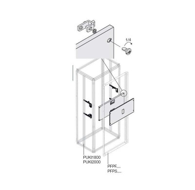 Комплект верт. XT2 3/4P выкат. поворот. рук. W=400мм ABB 1STQ007939A0000