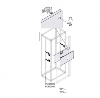 Комплект верт. XT2 4P FIX+RCD. W=400мм ABB 1STQ007941A0000