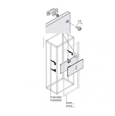 Комплект верт. XT2 4P FIX+RCD W=600мм ABB 1STQ007942A0000