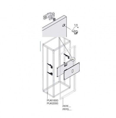 Комплект верт. XT2 4P выкат. +RCD. W=400мм ABB 1STQ007943A0000