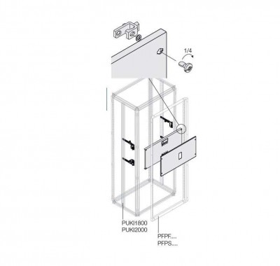 Комплект верт. XT3 3-4P FIX поворот. рук. W=600мм ABB 1STQ007948A0000