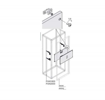 Комплект верт. XT3 3-4P PLUG W=600мм ABB 1STQ007950A0000