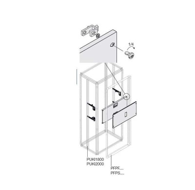 Комплект верт. XT3 3/4P PLUG мотор. W=400мм ABB 1STQ007952A0000