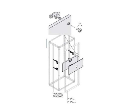 Комплект верт. XT3 3-4P PLUG мотор. W=600мм ABB 1STQ007953A0000