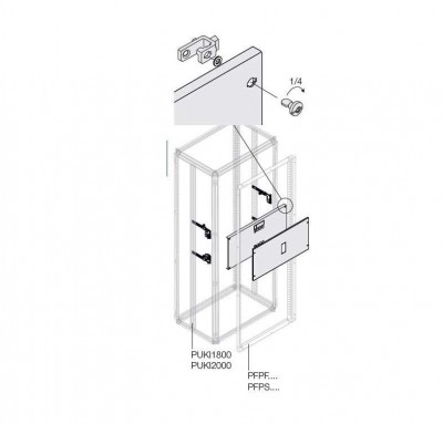 Комплект верт. XT3 3/4P PLUG поворот. рук. W=400мм ABB 1STQ007954A0000