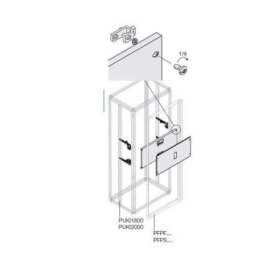 Комплект верт. XT3 3-4P PLUG поворот. рук. W=600мм ABB 1STQ007955A0000