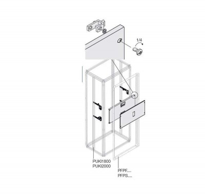 Комплект верт. XT3 4P FIX+RCD. W=600мм ABB 1STQ007957A0000