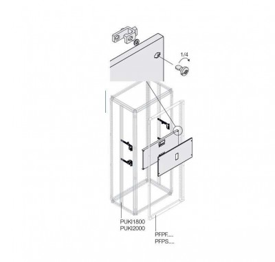 Комплект верт. XT4 4P FIX+RCD. W=400мм ABB 1STQ007958A0000