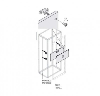 Комплект верт. XT4 3-4P FIX W=600мм ABB 1STQ007961A0000