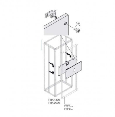 Комплект верт. XT4 3-4P PLUG W=600мм ABB 1STQ007967A0000