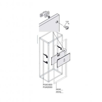 Комплект верт. XT4 3/4P PLUG поворот. рук. W=400мм ABB 1STQ007972A0000