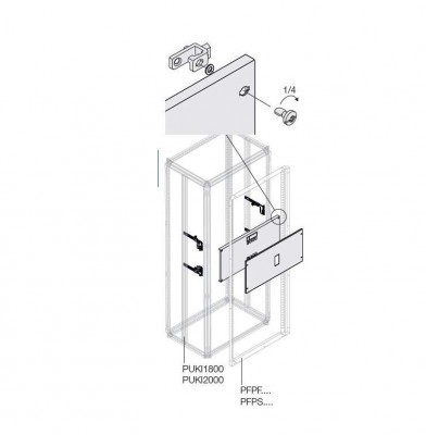 Комплект верт. XT4 3/4P выкат. поворот. рук. W=400мм ABB 1STQ007978A0000