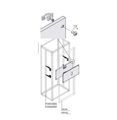 Комплект верт. XT4 3-4P выкат. поворот. рук. W=600мм ABB 1STQ007979A0000