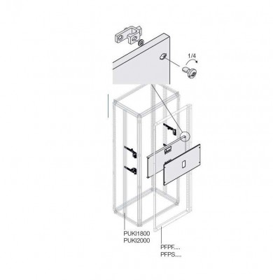 Комплект верт. XT4 4P выкат. +RCD. W=400мм ABB 1STQ007980A0000