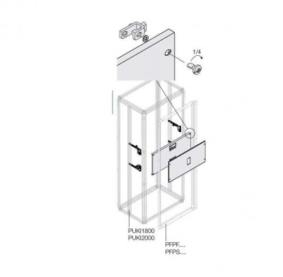 Комплект верт. T4 4P FIX +RCD W=600мм ABB 1STQ007987A0000