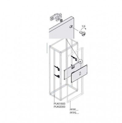 Комплект T5 3/4P F поворот. рук. 400A/630А W=400мм ABB 1STQ007988A0000