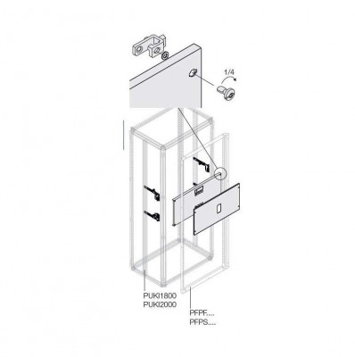 Комплект T5 3/4P FIX мотор. (400/630A) W=600мм ABB 1STQ007991A0000