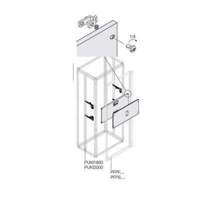 Комплект T5 3/4P выкат. поворот. рук. 400А W=400мм ABB 1STQ007993A0000