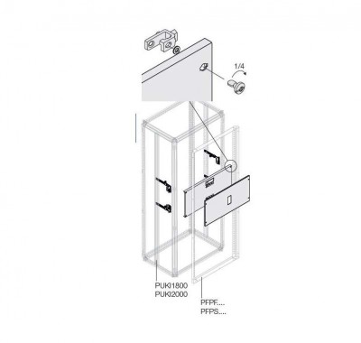 Комплект верт. T5 3/4P выкат. мотор. (400A) W=800мм ABB 1STQ007997A0000