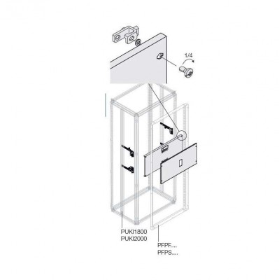 Комплект верт. T5 4P FIX+RCD (400A) W=800мм ABB 1STQ008000A0000