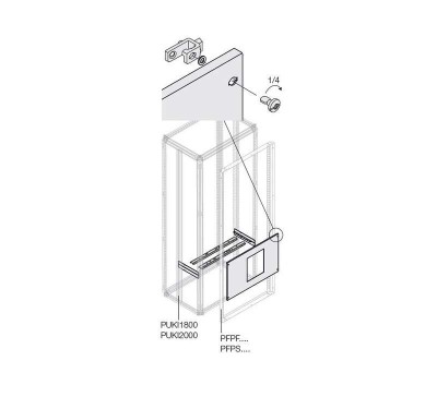 Комплект верт. E1.2 3/4P FIX блок. W=400мм ABB 1STQ008179A0000