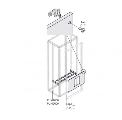 Комплект верт. E6.2 3P выкат. блок. W=1000мм ABB 1STQ008193A0000