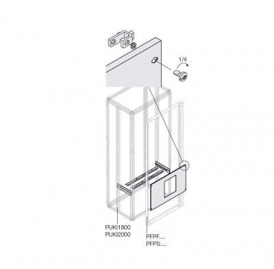 Комплект E1.2 3/4P выкат. блок. W=800мм ABB 1STQ008386A0000