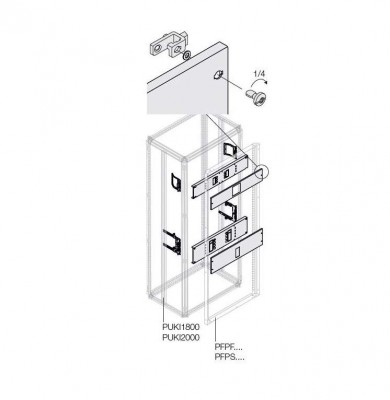 Комплект 2хXT1 3/4P FIX/PLUG блок. W=400мм ABB 1STQ008410A0000