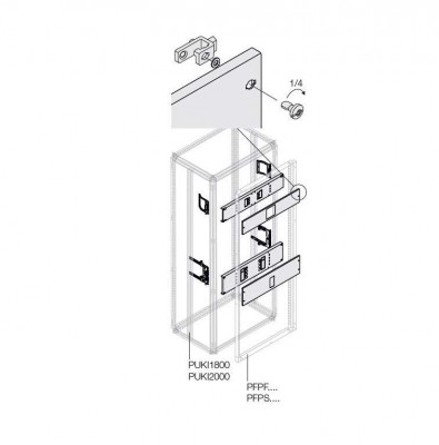 Комплект горизонт. 2хXT2 3/4P FIX блок. W400мм ABB 1STQ008412A0000