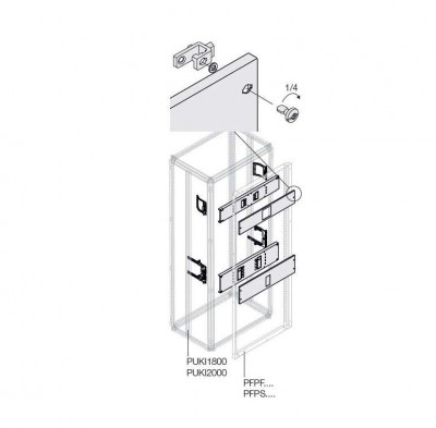 Комплект 2хXT2 3/4P выкат. блок. W=400мм ABB 1STQ008414A0000