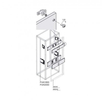 Комплект 2хXT2 3/4P PLUG блок. мотор. W=400мм ABB 1STQ008415A0000