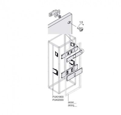 Комплект 2хXT4 3/4P PLUG. блок. мотор. W=400мм ABB 1STQ008422A0000