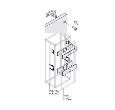 Комплект T5 3/4P выкат. мотор. 400А W=600мм ABB 1STQ008431A0000