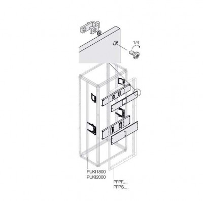 Комплект 2хXT1 3/4P FIX/PLUG блок. W=600мм ABB 1STQ008432A0000