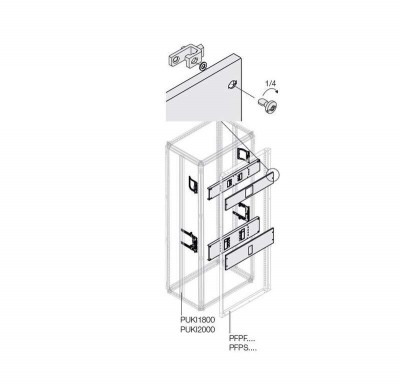 Комплект 2хXT2 3/4P PLUG блок. W=600мм ABB 1STQ008435A0000