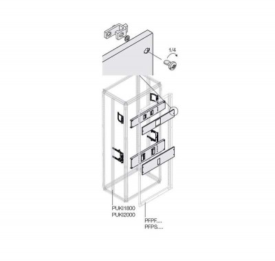 Комплект 2хXT2 3/4P выкат. блок. W=600мм ABB 1STQ008436A0000