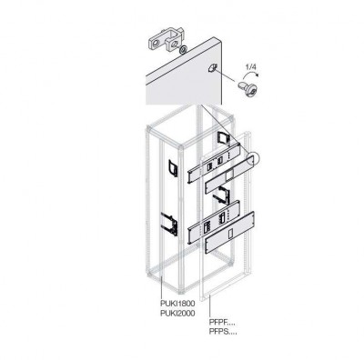 Комплект 2хXT4 3/4P PLUG блок. W=600мм ABB 1STQ008442A0000