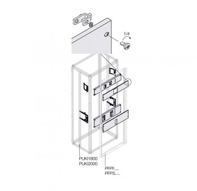 Комплект 2хT5 3/4P выкат. блок. мотор. 400А W=600мм ABB 1STQ008452A0000