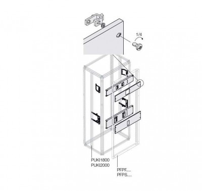 Комплект T5 3/4P выкат. мотор. 400А W=800мм ABB 1STQ008460A0000