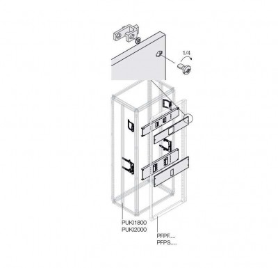 Комплект горизонт. 2хT4 3/4P FIX блок. W800мм ABB 1STQ008463A0000